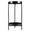 2 Tier Mid Century Modern Metal Plant Stand-Black