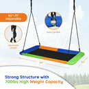 60" Platform Tree Swing Outdoor with  2 Hanging Straps-Blue & Orange