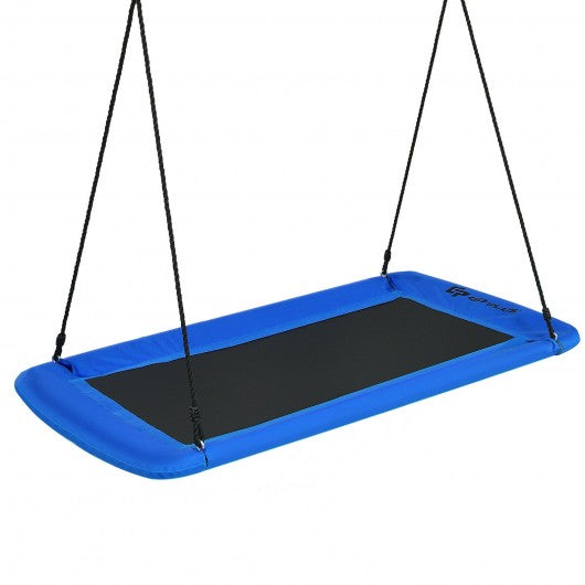 60" Platform Tree Swing Outdoor with  2 Hanging Straps-Blue