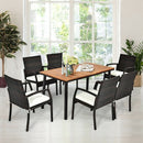 55" Patio Rattan Dining Table with Umbrella Hole