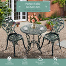 Outdoor Cast Aluminum Patio Furniture Set with Rose Design