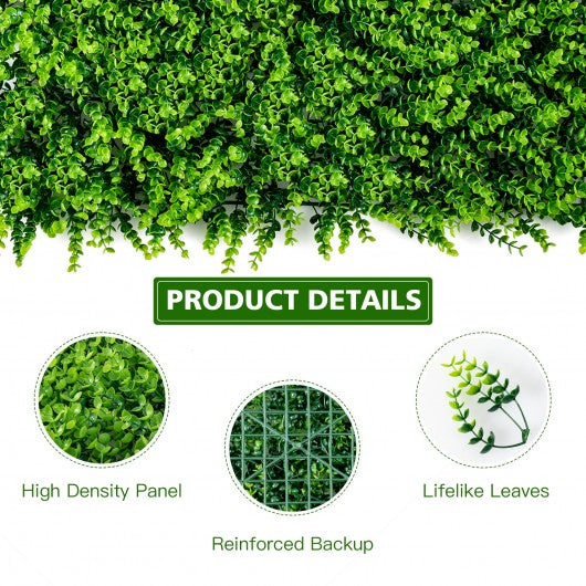 12 Pcs 16x24inch Artificial Eucalyptus Hedge Plant Privacy Fence Panels