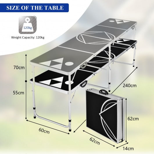 8 Foot Portable Party Drinking Game Table