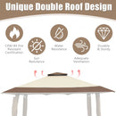 13'x13' Pop Up Canopy Tent Instant Outdoor Folding Canopy Shelter-Brown