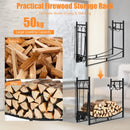 36 Inch Fireplace Log Holder with Kindling Holders and Shovel