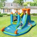 Inflatable Water Slide with Bounce House and Splash Pool without Blower for Kids