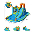 Inflatable Water Slide with Bounce House and Splash Pool without Blower for Kids