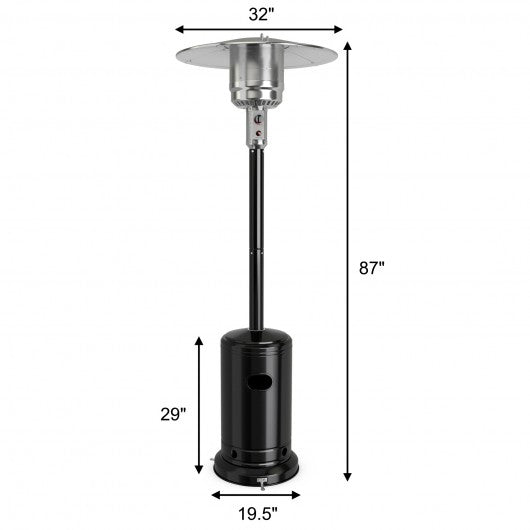 Patio Propane Standing LP Gas Steel Accessories Heater-Black