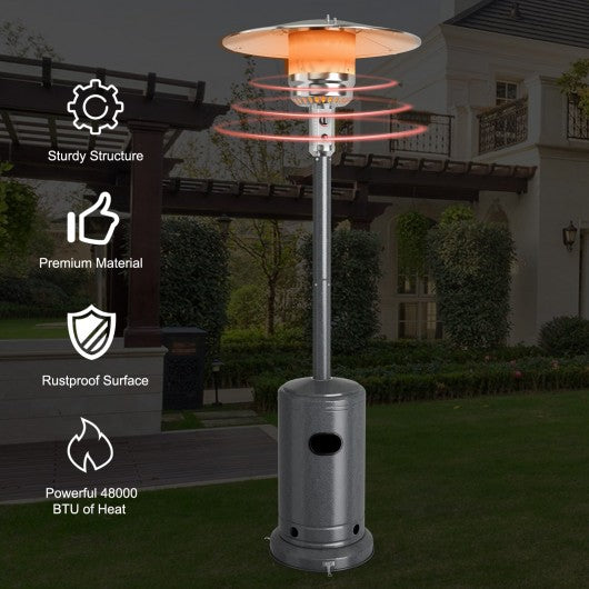 Garden Propane Standing LP Gas Steel Accessories Heater-Silver Gray