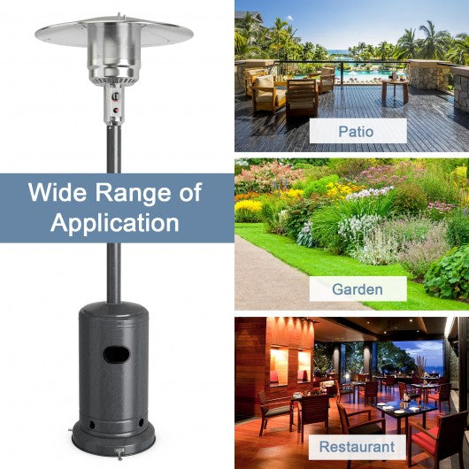 Garden Propane Standing LP Gas Steel Accessories Heater-Silver Gray