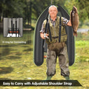 Inflatable Fishing Float Tube with Pump Storage Pockets and Fish Ruler-Green