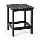15" Patio Square Wooden Slat End Side Coffee Table for Garden-Black