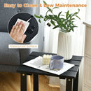 15" Patio Square Wooden Slat End Side Coffee Table for Garden-Black