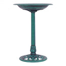 Outdoor Garden Green Pedestal Bird Bath Feeder