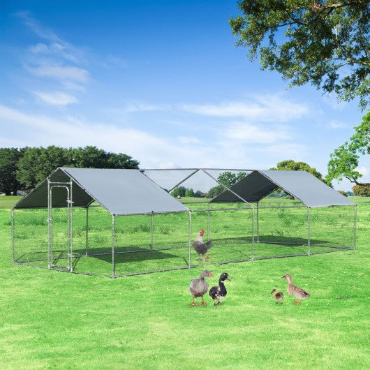 Large Walk In Chicken Coop with Roof Cover Backyard
