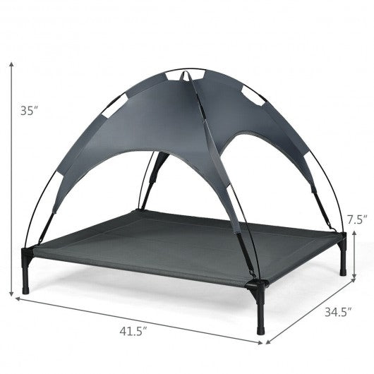 Portable Elevated Outdoor Pet Bed with Removable Canopy Shade-42"