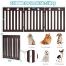 24" Folding Wooden Freestanding Dog Gate with 360° Flexible Hinge for Pet-Espresso
