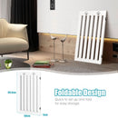 36" Folding Wooden Freestanding Pet Gate Dog Gate with 360° Flexible Hinge-White