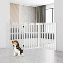 36" Folding Wooden Freestanding Pet Gate Dog Gate with 360° Flexible Hinge-White