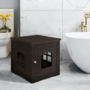 Side Table Nightstand Decorative Cat House-Brown