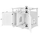 Wooden Cat Litter Box Enclosure Hidden Cat Washroom with Storage Layer-White
