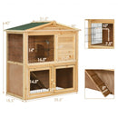 35 Inch Wooden Chicken Coop with Ramp