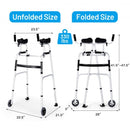 Folding Height Adjustable Walking Frame with Armrest Support