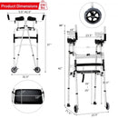 Foldable Aluminum Alloy Frame Wheel Walker With Seat and Armrest Pad