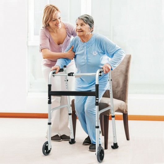 Folding Rehabilitation Auxiliary Standard Walker Aluminum Alloy with Support