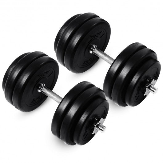 66 lbs Adjustable Cap Gym Weight Dumbbell Set