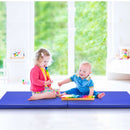 6’ x 24" x 1.5'' Thick Two Folding Panel Gymnastics Mat-Blue