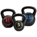 3 Pcs 5 10 15lbs Kettlebell Kettle Bell Weight Set