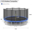 15' Trampoline with Enclosure Net Spring Pad & Ladder