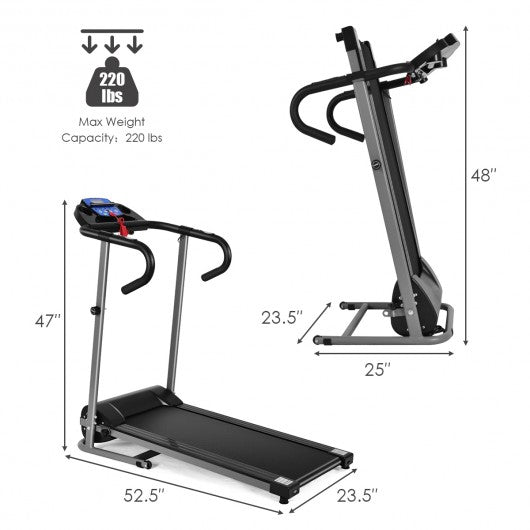 Electric Foldable Treadmill with LCD Display and Heart Rate Sensor