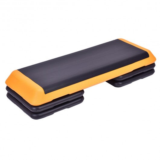 43" Height Adjustable Fitness Aerobic Step with Risers-Orange