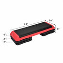 43" Height Adjustable Fitness Aerobic Step with Risers-Red