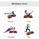 43" Height Adjustable Fitness Aerobic Step with Risers-Red