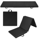 6' x 2' Exercise Tri-Fold Gymnastics Mat w- Carrying Handles-Black