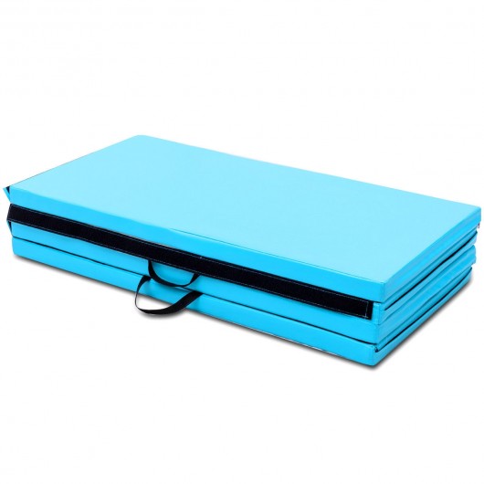 4' x 8' x 2" Gymnastics Mat Thick Folding Panel Aerobics Exercise Mat-Blue