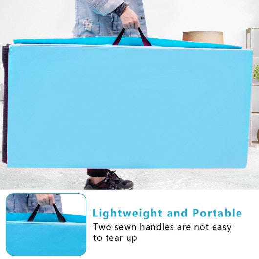 4' x 8' x 2" Gymnastics Mat Thick Folding Panel Aerobics Exercise Mat-Blue