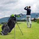 Golf Stand Cart Bag with 6-Way Divider Carry Pockets-Black