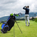 Golf Stand Cart Bag with 6-Way Divider Carry Pockets-Blue