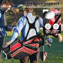 Golf Stand Cart Bag with 6-Way Divider Carry Pockets-Red