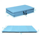 4' x 10' x 2" Thick Folding Panel Aerobics Exercise Gymnastics Mat-Light Blue