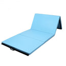 4' x 10' x 2" Thick Folding Panel Aerobics Exercise Gymnastics Mat-Light Blue