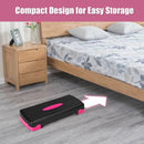 26" Height Adjustable Aerobic Exercise Step Deck with Risers and Non-Slip Surface-Black