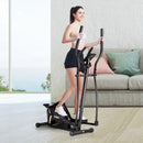 Adjustable Magnetic Elliptical Fitness Trainer with LCD Monitor and Phone Holder