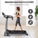 Compact Electric Folding Running and Fitness Treadmill with LED Display-Black