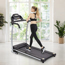 Compact Electric Folding Running and Fitness Treadmill with LED Display-Black