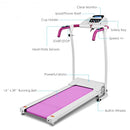 Compact Electric Folding Running and Fitness Treadmill with LED Display-Pink